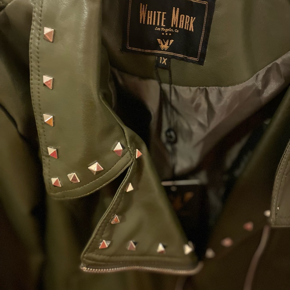 Olive green moto jacket - Picture 2 of 3